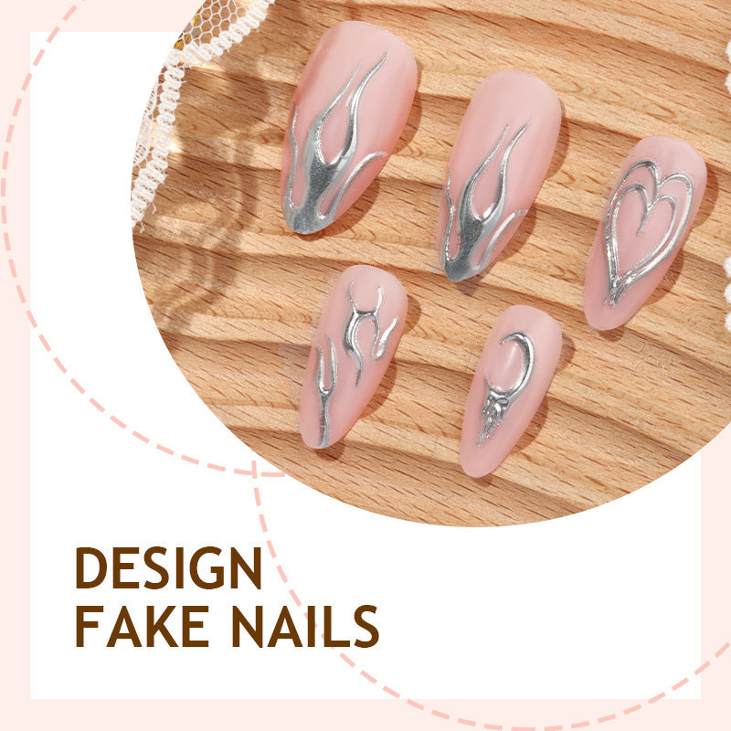 Glamorous artificial nail set with detailed jewelry embellishments Bowlift