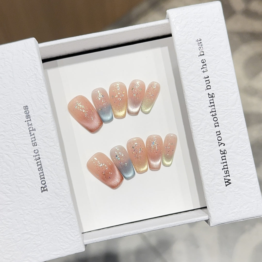Elegant artificial nail tips with ombre effect Bowlift