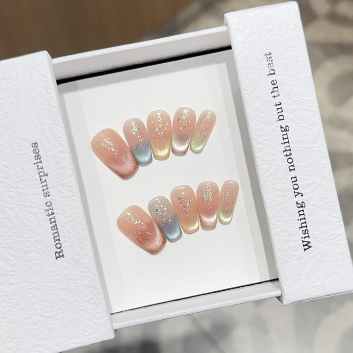 Elegant artificial nail tips with ombre effect Bowlift