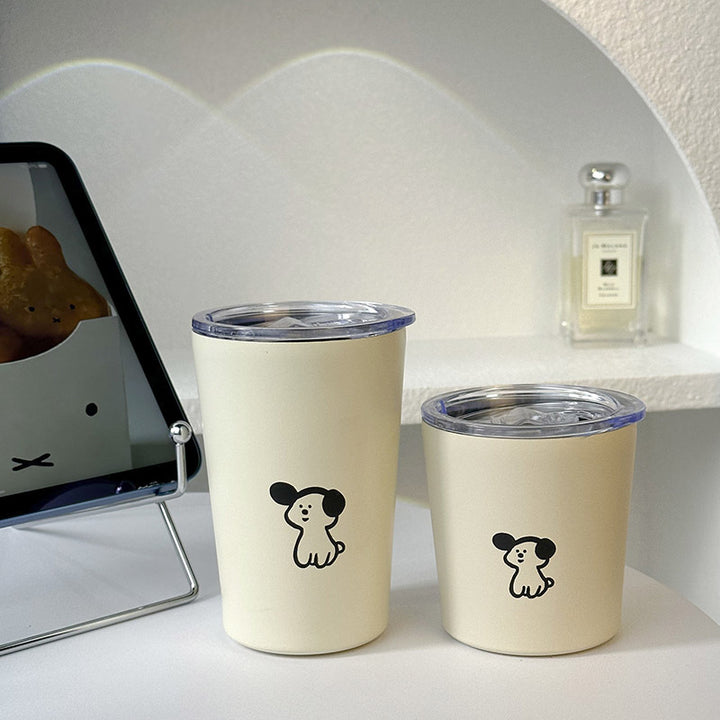 Ladies Insulated Drinking Cup with Charming Dog Design Bowlift
