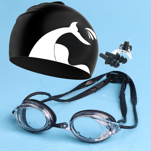 Swimming goggles with adjustable head strap and comfort nose piece Bowlift