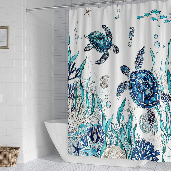 Ocean-Inspired Shower Curtain Bowlift
