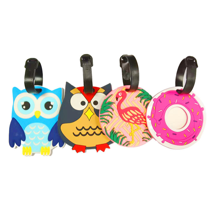 Unisex Luggage Tag in Vibrant Owl Design Bowlift