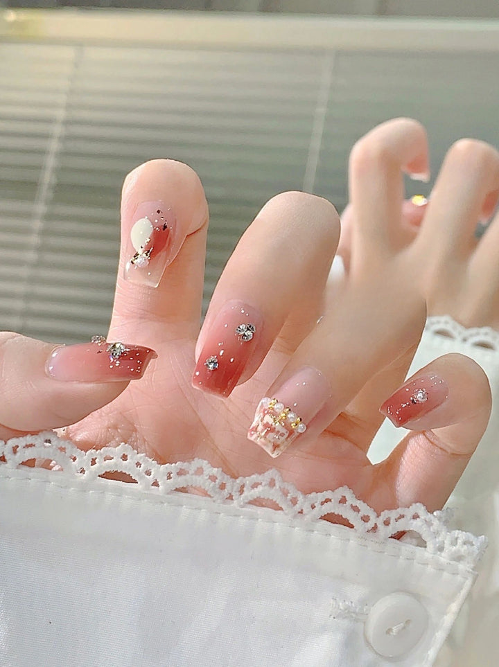Premium Glitter Ombre Press-On Nail Set Bowlift