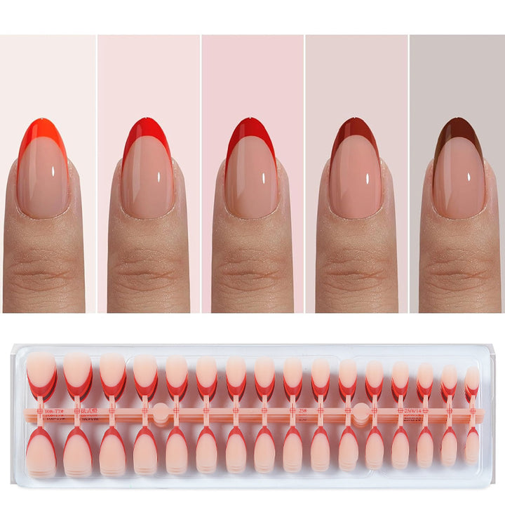French Tip Press-On Nails with Colorful Edges Bowlift