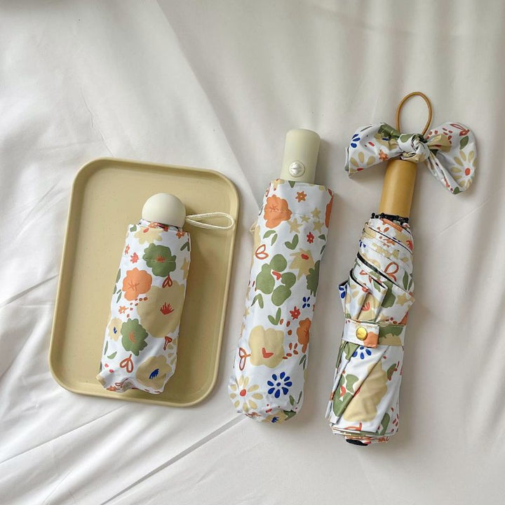 Women's Foldable Shoulder Bag with Floral Design Bowlift