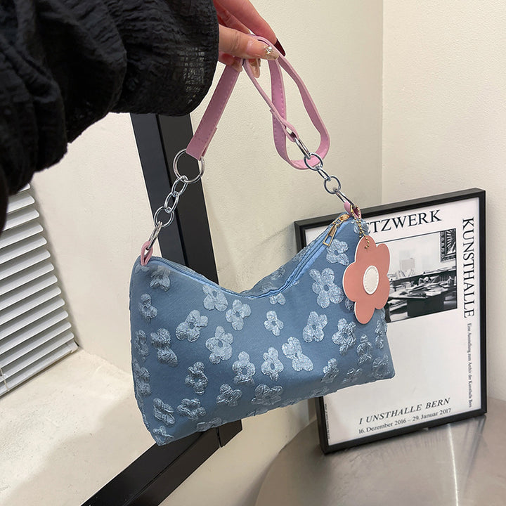 WoStylish Hobo Handbag with Floral Charm Bowlift
