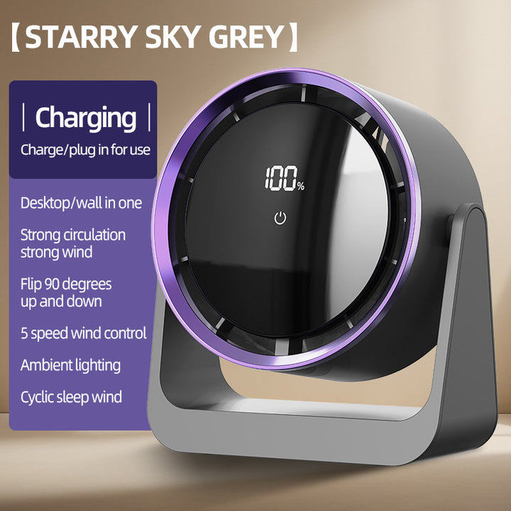 Unisex nan compact rechargeable bladeless desktop air circulator with LED battery display and tilt function Bowlift