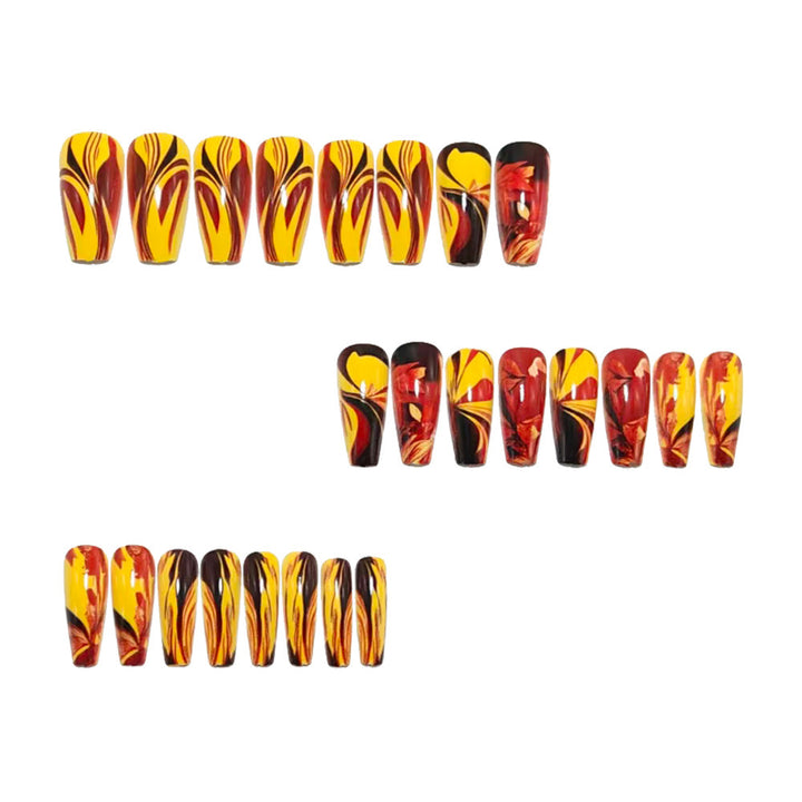 Artificial nails with autumn leaf design Bowlift