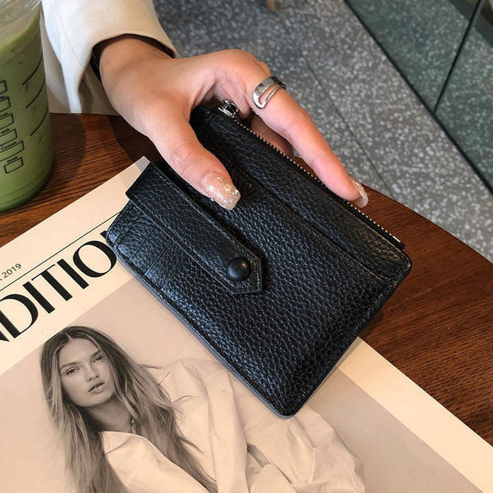 Compact Leather Zip Cardholder Bowlift