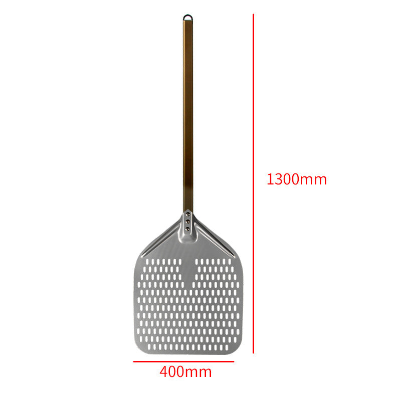 perforated aluminum pizza peel with extra-long ergonomic handle Bowlift