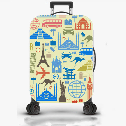 Unisex nan robust Hartschalen Trolley with nostalgic railway collage print, fully rotating smooth-running wheels and retractable telescopic handle Bowlift