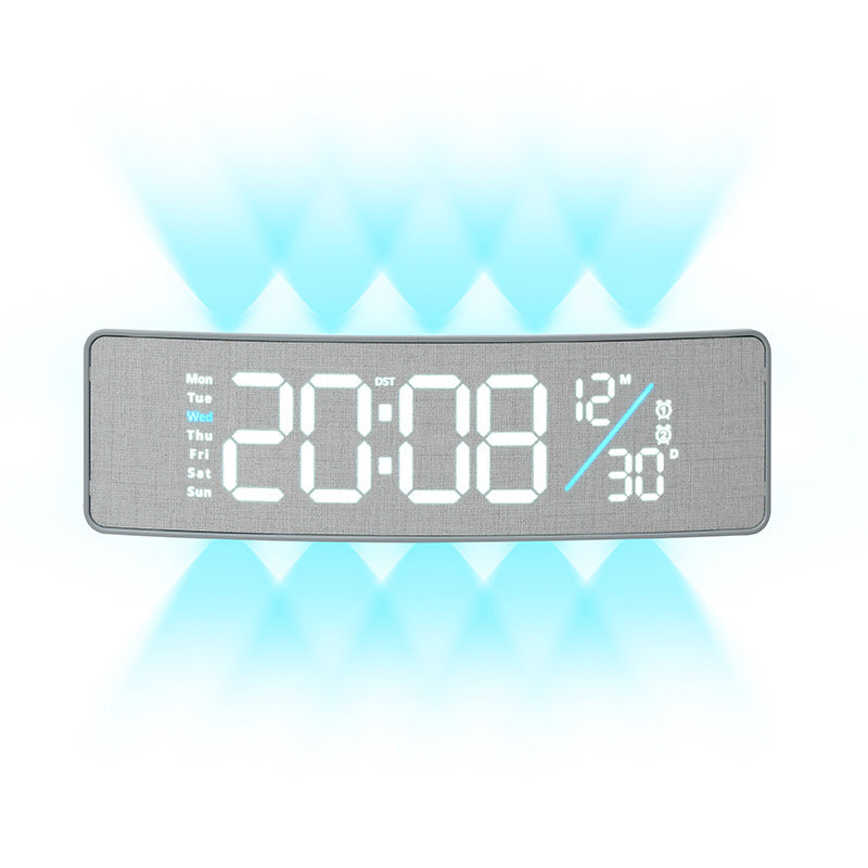 Digital display alarm clock with weekday display and temperature Bowlift