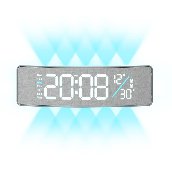Digital display alarm clock with weekday display and temperature Bowlift