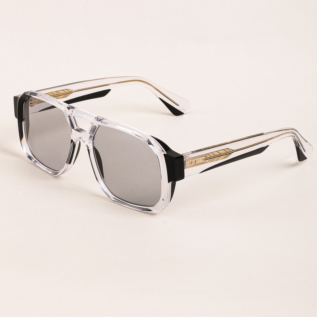 Women's sunglasses in modern oversized style with clear frame and sturdy lenses Bowlift