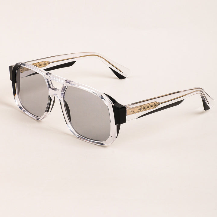 Women's sunglasses in modern oversized style with clear frame and sturdy lenses Bowlift