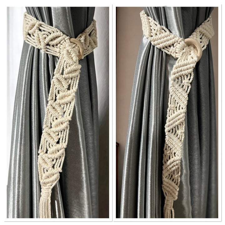 Macrame Curtain Tieback Bowlift