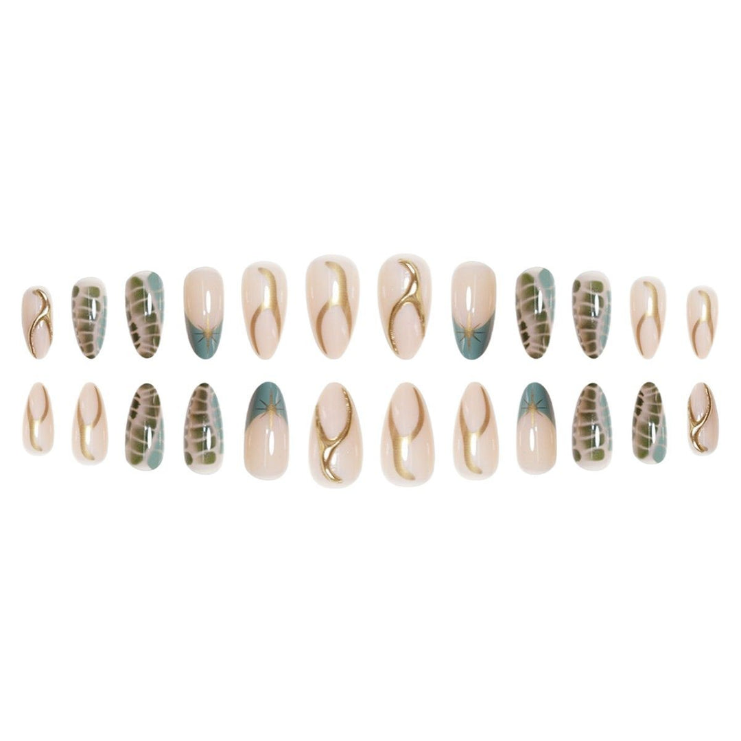Artistic Almond-Shaped Press-On Nail Extensions Bowlift