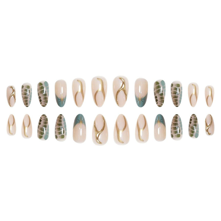 Artistic Almond-Shaped Press-On Nail Extensions Bowlift