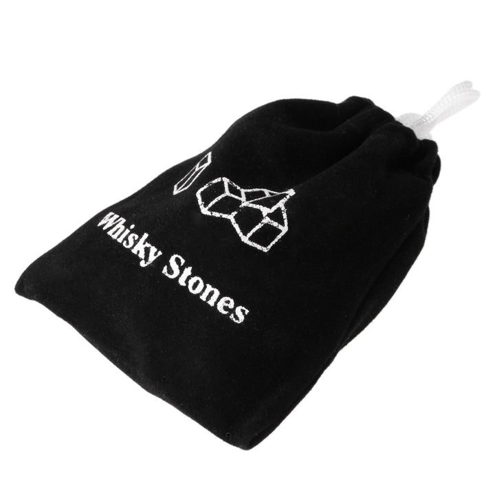 Reusable Whiskey Chilling Stone Cubes with Velvet Drawstring Pouch Bowlift