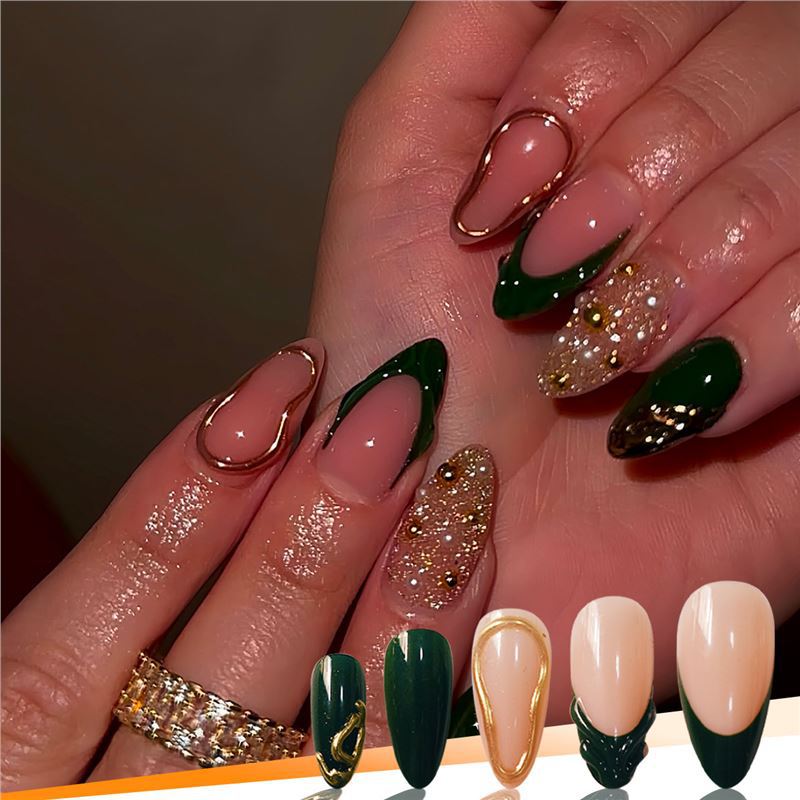 Glamorous Decorative Press-On Nail Art Bowlift
