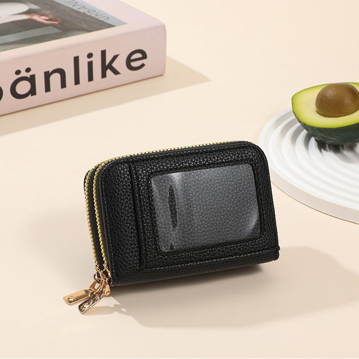 Leather Slim Zippered Coin Wallet Bowlift