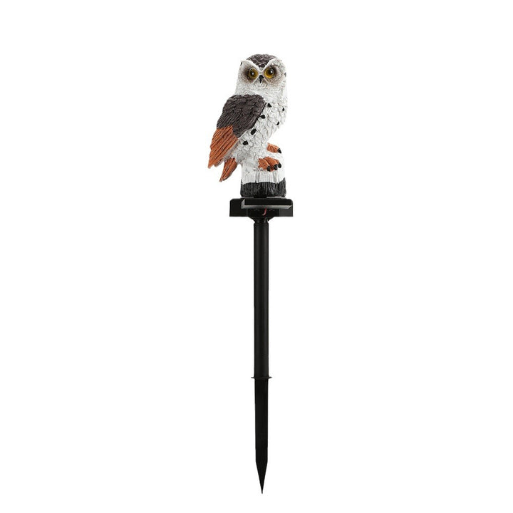 Solar-Powered Owl Garden Stake Light With Realistic Resin Perched Sculpture And Automatic Dusk-To-Dawn LED Bowlift