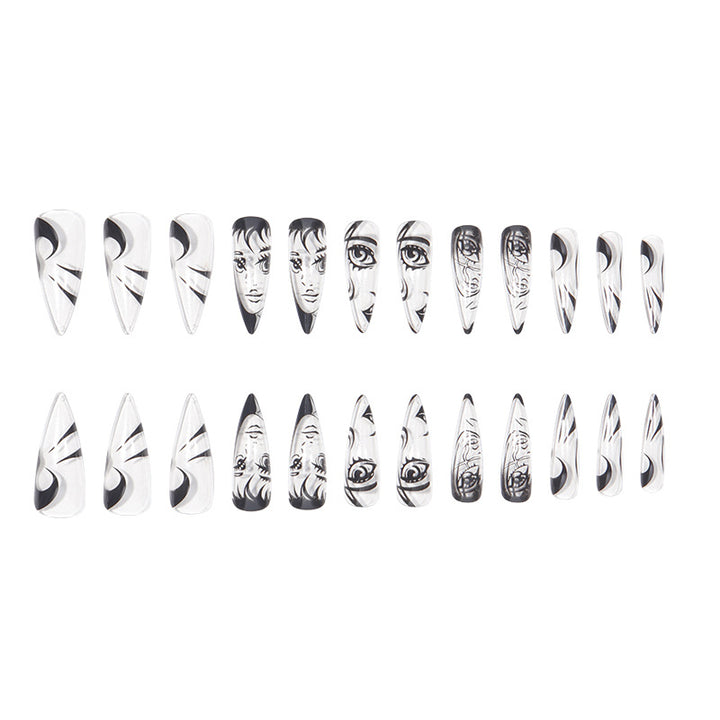 Artistic Long Stiletto Press-On Nails Bowlift