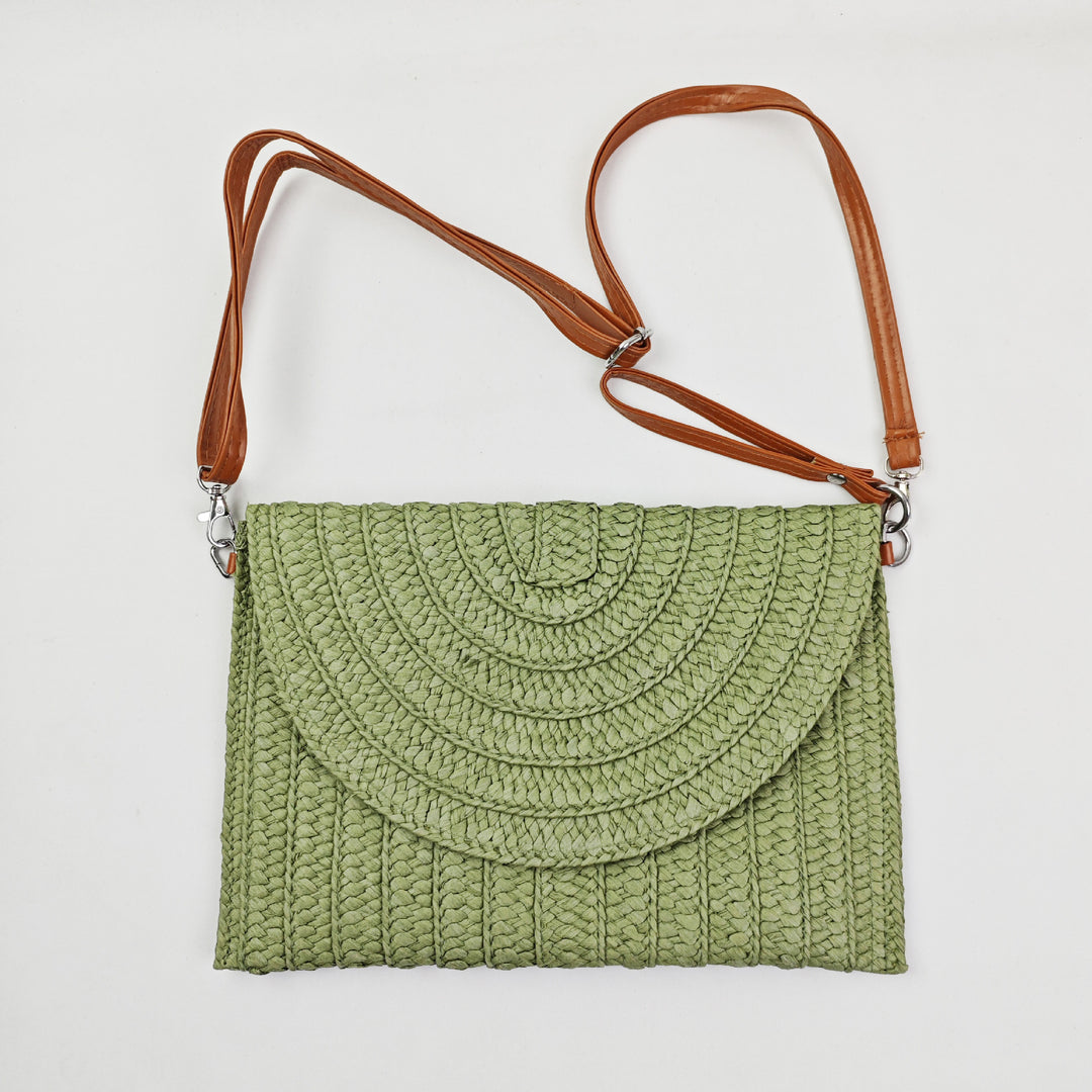 Woven Natural Material Crossbody Bag Bowlift