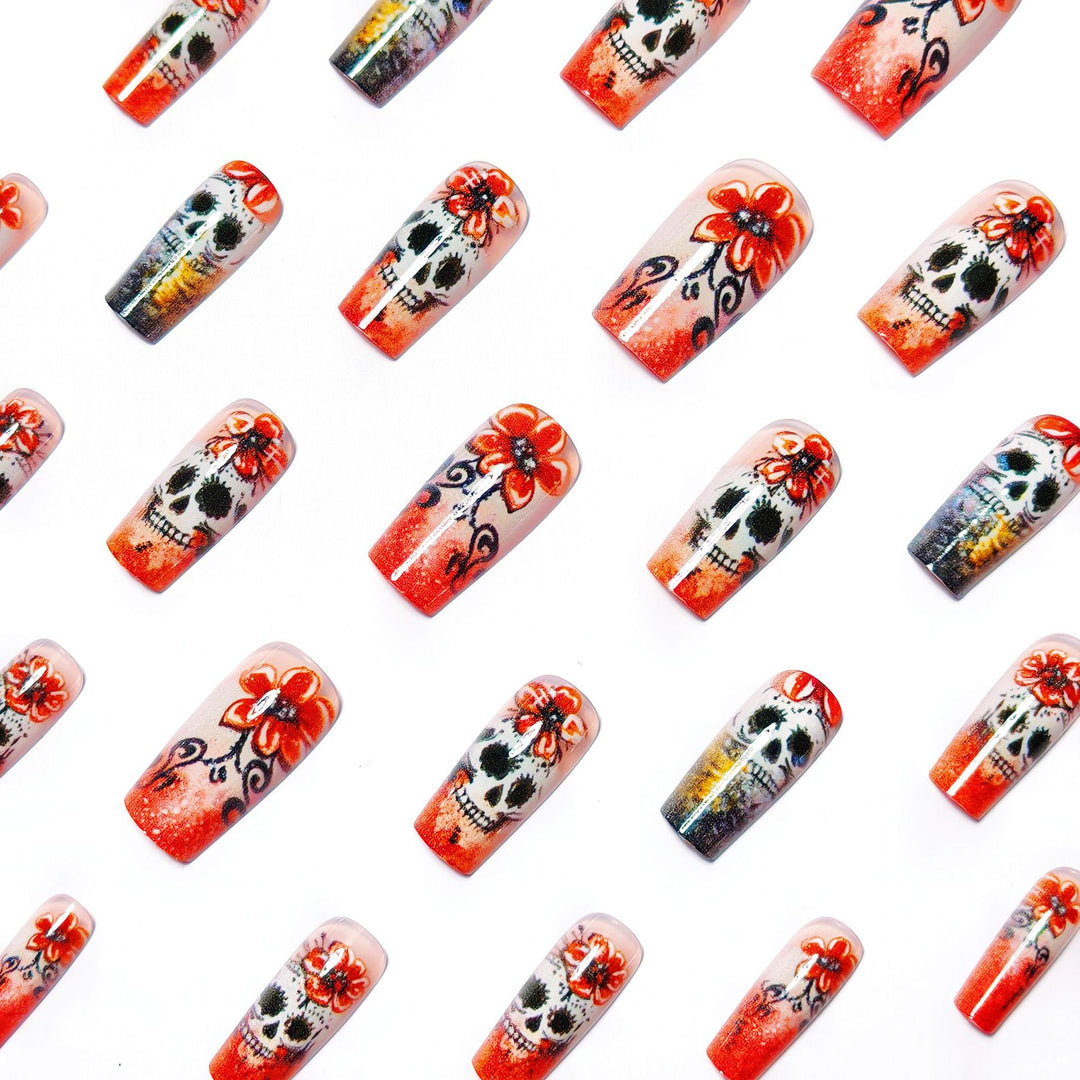 Art Nails in Creative Skull Design Bowlift