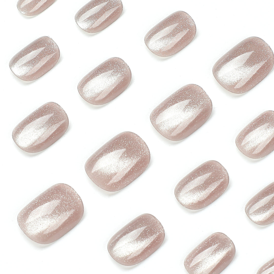 Artful Nail Extensions with Glitter Effect Bowlift