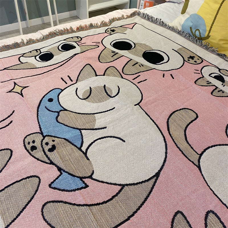 Playful Animal-Themed Throw Blanket