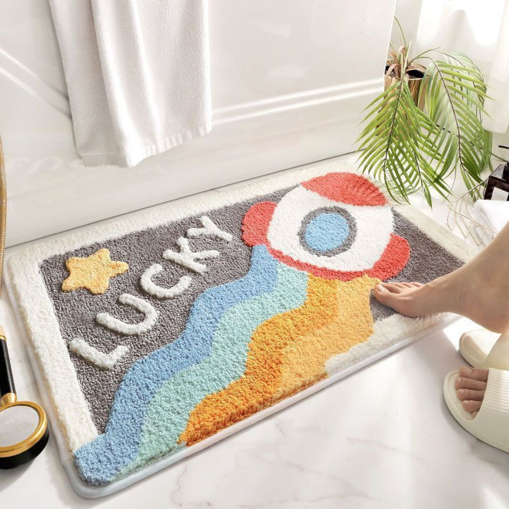 Plush Bathroom Quote Mat