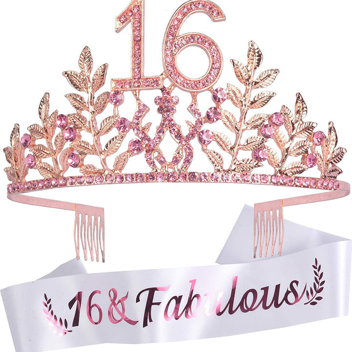 Women's Glamorous Birthday Crown with Shining Rhinestones Bowlift