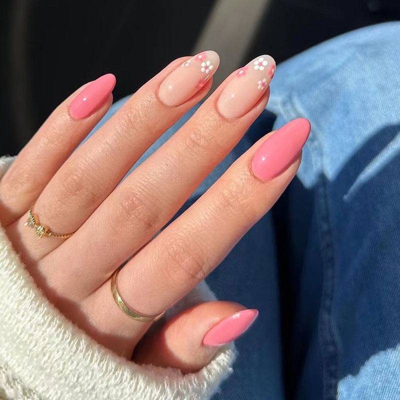 Artful nail extensions with delicate floral accents Bowlift