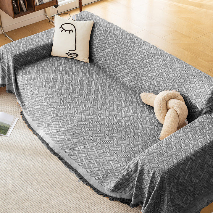 Textured Woven Sofa Throw Blanket