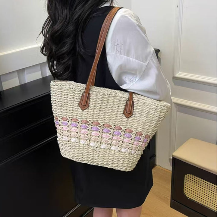 Braided handbag with elegant leather trim Bowlift