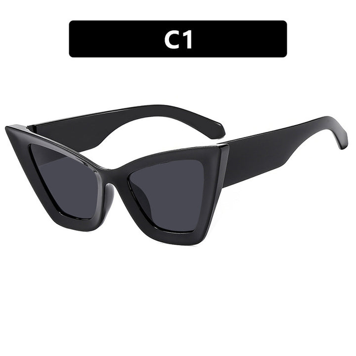 Women's Cat-Eye Sunglasses with Unique Wave Frame Bowlift