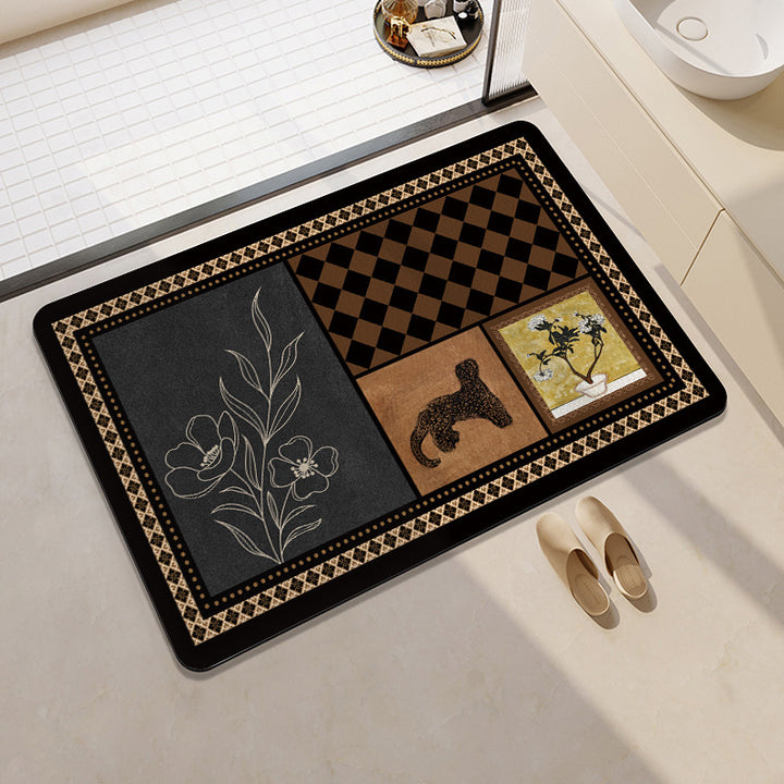 Playful Cat-Themed Bath Rug Bowlift