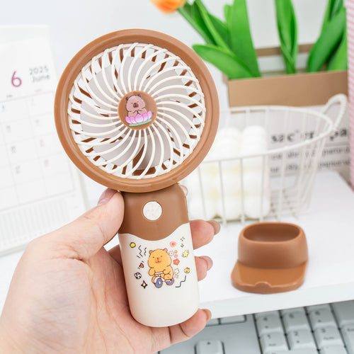 Ladies Portable Hand Fan with Cute Design Bowlift