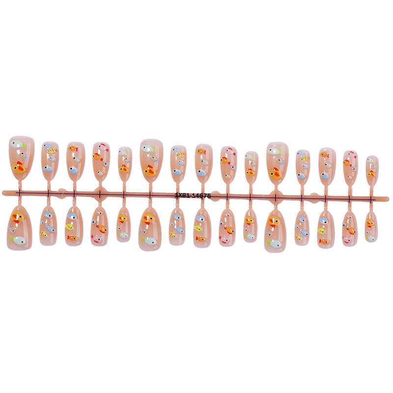 Artistic Fish-Themed Press-On Nail Set Bowlift