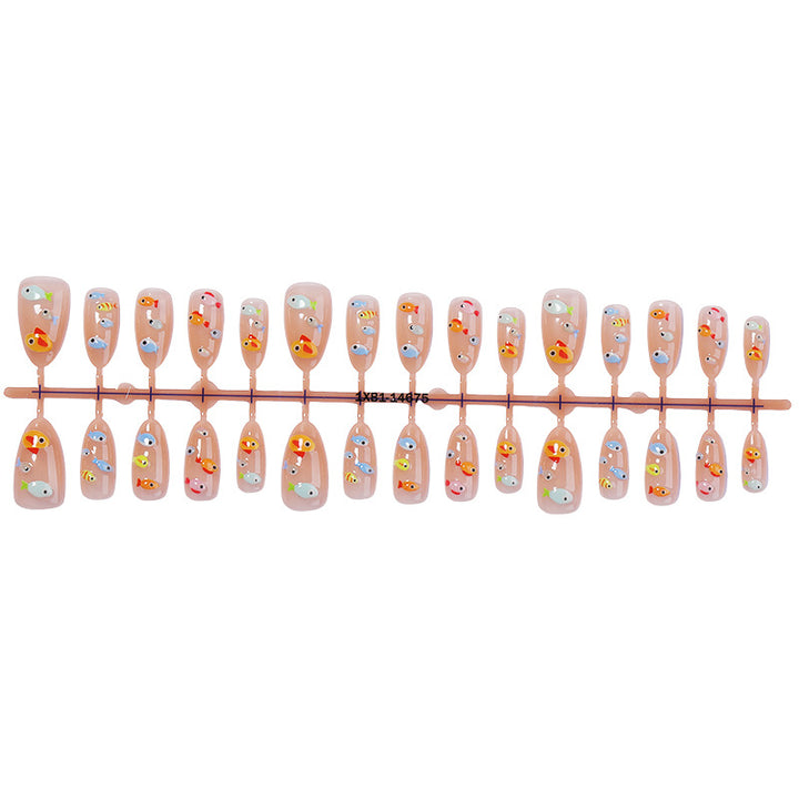 Artistic Fish-Themed Press-On Nail Set Bowlift