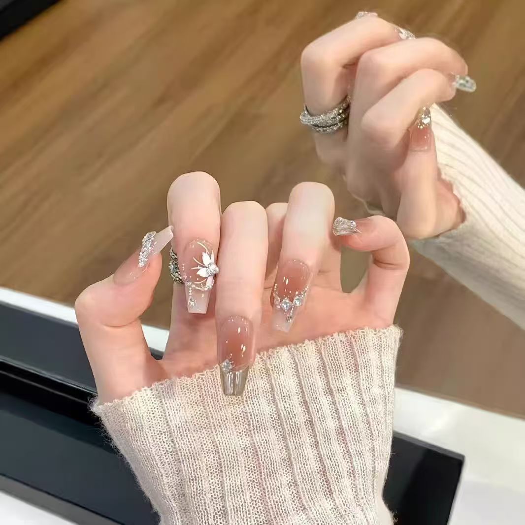 Natural Ombre Acrylic Nail Set Bowlift