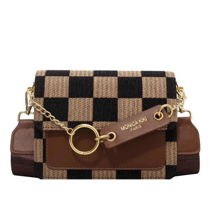 Stylish Checkered Crossbody Bag Bowlift