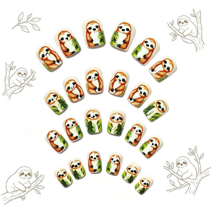 Sloth-Inspired 3D Nail Art Bowlift