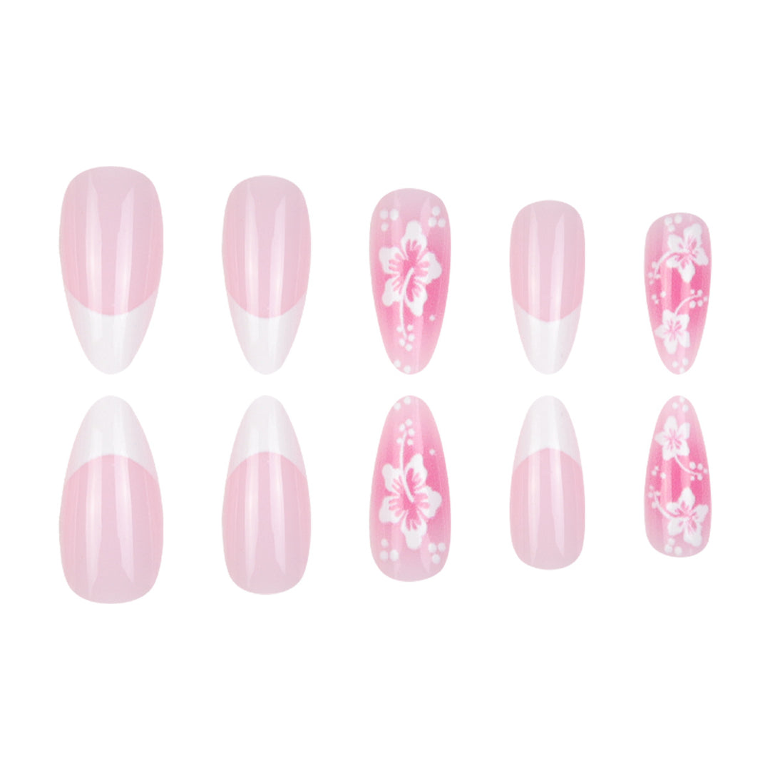 Floral Design Stiletto Nail Art Extensions Bowlift