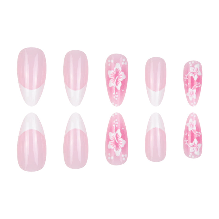 Floral Design Stiletto Nail Art Extensions Bowlift