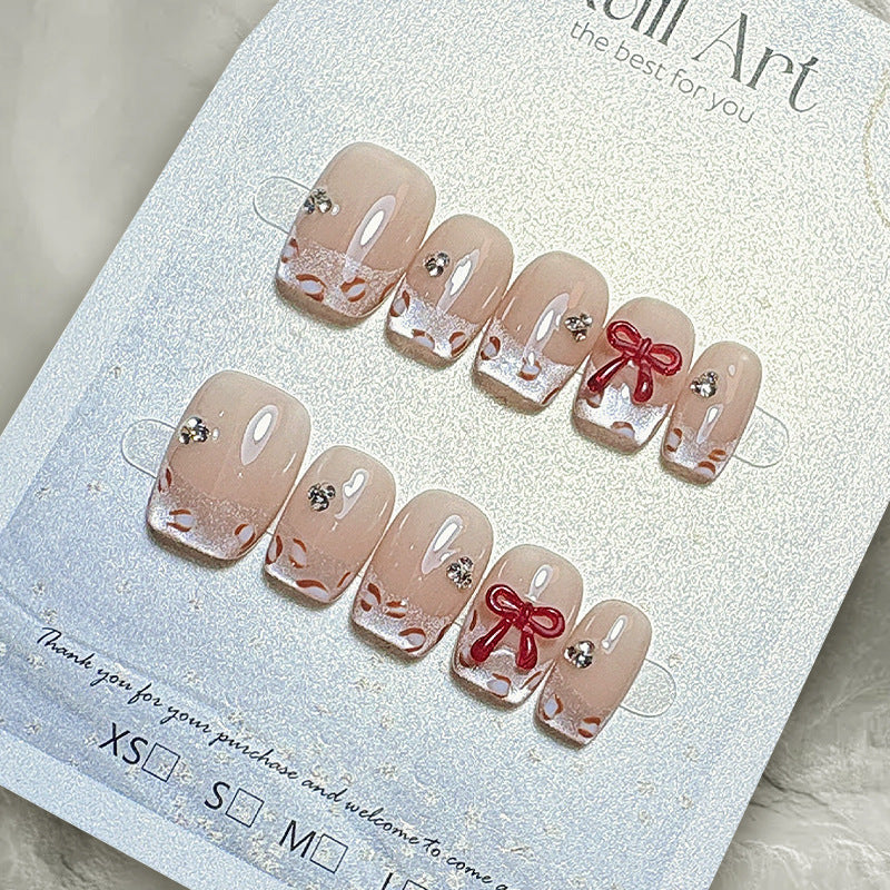 French Tip Press-On Nail Set Bowlift