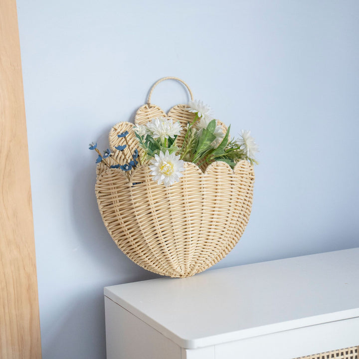 Handwoven wall basket with wave pattern Bowlift
