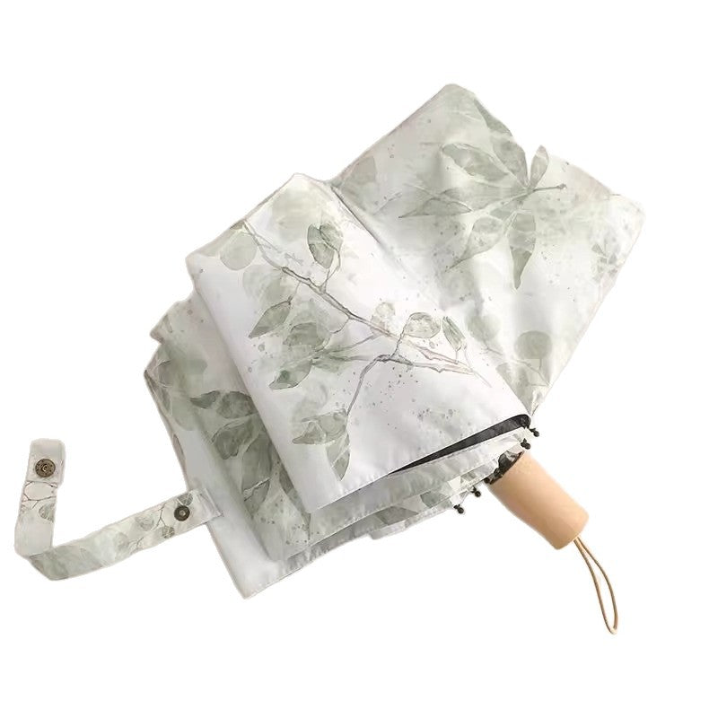 Women's folding umbrella with botanical print design Bowlift